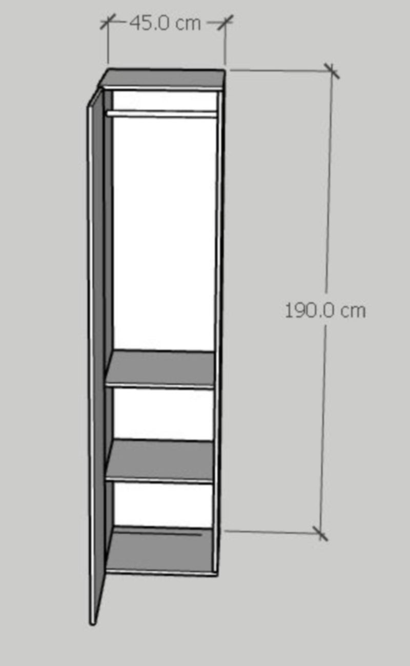 فرنتشر ستور دولاب مودرن ام دى اف 1 درفة - ارتفاع 190 سم - عرض 45 سم - عمق 45 سم من فرنتشر ستور . - Image 4